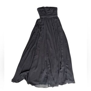 Vera Wang Dark Grey Strapless Empire Waist Gown